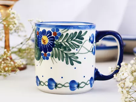 Kubek 0,4 L Bolesławiec - Kwiaty Kuleszy