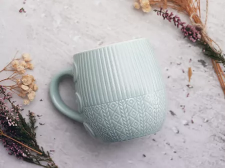 Kubek beczułka 0,4 L Altom Design - Sweterek miętowy 07.KBE.3202
