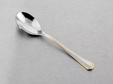Komplet 6 łyżeczek do kawy / herbaty 13,3 cm Pintinox 1929 - America (2.5 mm) złocony GIFT BOX