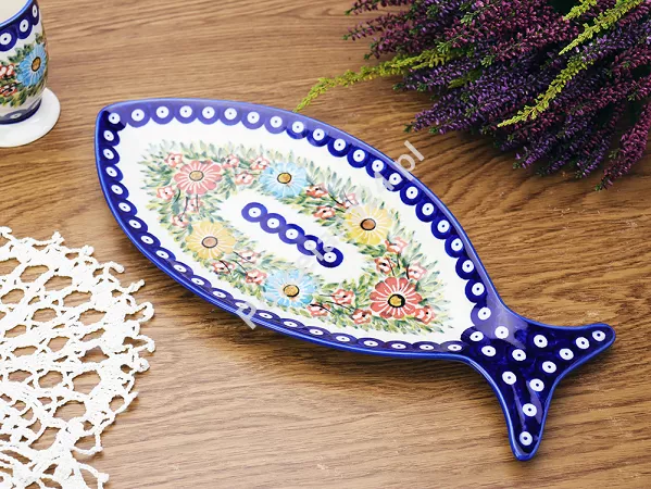 Półmisek do ryb 37 cm Bolesławiec - Rajska Łąka Półmisek do ryb 37 cm Bolesławiec - Rajska Łąka