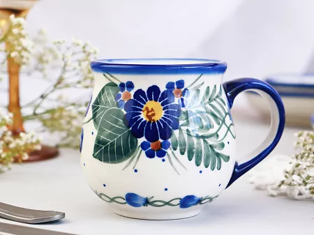 Kubek baryłka 0,3 L Bolesławiec - Kwiaty Kuleszy
