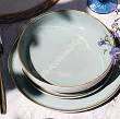 Komplet talerzy na 6 osób (18 el.) Bogucice - Alumina Granite Mint Blue Gold Nordica 1129G