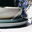Komplet talerzy na 6 osób (18 el.) Bogucice - Alumina Granite Mint Blue Gold Nordica 1129G