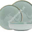 Komplet talerzy na 6 osób (18 el.) Bogucice - Alumina Granite Mint Blue Gold Nordica 1129G
