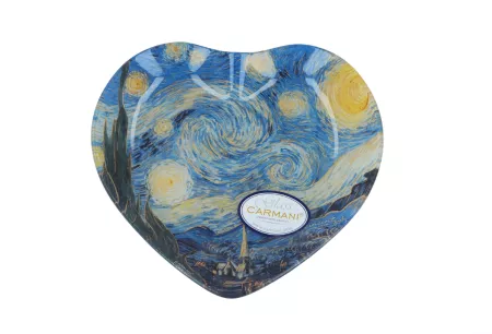 Talerz dekoracyjny w kształcie serca 19 cm Carmani - Vincent van Gogh, Gwieździsta noc 33.198-1440