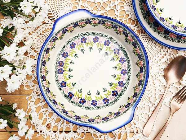 Naczynie do zapiekania 28 cm okrągłe Bolesławiec - Mariańska Koronka Naczynie do zapiekania 28 cm okrągłe Bolesławiec - Mariańska Koronka