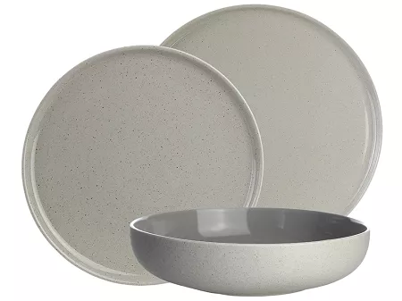 Komplet talerzy na 6 osób (18 el.) Bogucice - Alumina Granite Silver Grey Nordica 1130