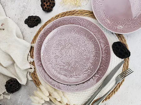 Komplet talerzy na 6 osób (18 el) Lubiana - Hanami Pudrowy Róż