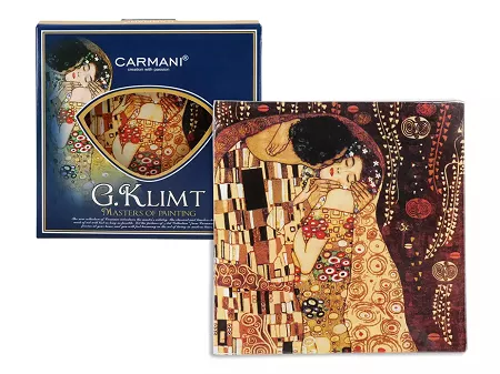 Talerz dekoracyjny 13 x 13 cm Carmani - Gustav Klimt - Pocałunek 33.198-1071