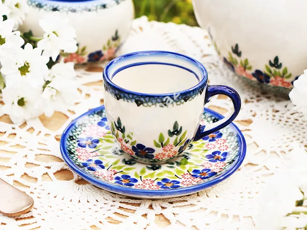 Filiżanka ze spodkiem do espresso 0,11 L / 12,5 cm Bolesławiec - Mariańska Koronka Filiżanka ze spodkiem do espresso 0,11 L / 12,5 cm Bolesławiec - Mariańska Koronka