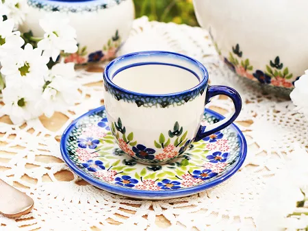 Filiżanka ze spodkiem do espresso 0,11 L / 12,5 cm Bolesławiec - Mariańska Koronka