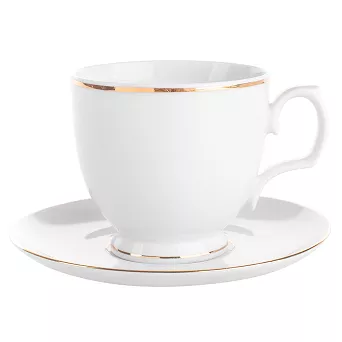 Filiżanka do ze spodkiem 0,35 L / 17 cm (Cappucino) Altom Design -  MariaPaula ZŁOTA LINIA L02