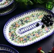 Półmisek owalny 33 cm Bolesławiec - Kwiatowy Ogród