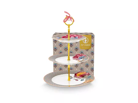 Patera 3 stopniowa Pip Studio - Blooming Tales Fantasy Khaki 51.BTFK.018.182
