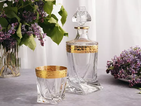 Kpl. szklanek do whisky 0,34 L (6szt.) + karafka 0,85L (1szt.) Bohemia Prestige - Quadro Rich 4SB.QUR.531859
