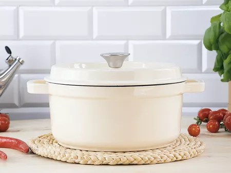Garnek żeliwny 24 cm Nois - Tierra Kremowy 17.830362
