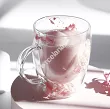 Szklanka termiczna z podwójną ścianką 0,3 L Ecarla - Hortensja Bloom Pastel 20.SZK179