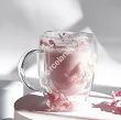 Szklanka termiczna z podwójną ścianką 0,3 L Ecarla - Hortensja Bloom Pastel 20.SZK179
