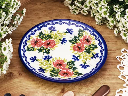 Talerz deserowy 19 cm Bolesławiec - Maki Smolińskiej