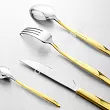Komplet sztućców 24 cz. na 6 osób Hisar - Mercury Gold (4.0/3.0mm) złocone