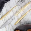 Komplet sztućców 24 cz. na 6 osób Hisar - Mercury Gold (4.0/3.0mm) złocone