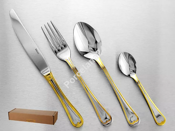 Komplet sztućców 24 cz. na 6 osób Hisar - Topkapi Gold (3.0/2.5 mm) złocone Komplet sztućców 24 cz. na 6 osób Hisar - Topkapi Gold (3.0/2.5 mm) złocone