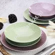 Komplet talerzy na 6 osób (18 el) Lubiana - Hanami Pistacjowa Zieleń / Pudrowy Róż