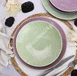 Komplet talerzy na 6 osób (18 el) Lubiana - Hanami Pistacjowa Zieleń / Pudrowy Róż