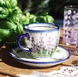 Filiżanka ze spodkiem 0,22 L / 14 cm Bolesławiec -  Lawendowy Zakątek