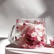 Szklanka termiczna z podwójną ścianką 0,18 L Ecarla - Hortensja Botanic Pink 20.SZK188