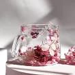 Szklanka termiczna z podwójną ścianką 0,18 L Ecarla - Hortensja Botanic Pink 20.SZK188