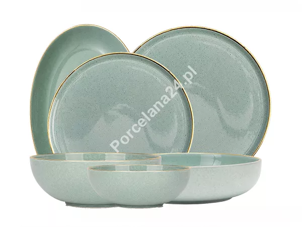 Serwis obiadowy na 12 osób (39 el.) Bogucice - Alumina Granite Mint Blue Gold Nordica 1129G Serwis obiadowy na 12 osób (39 el.) Bogucice - Alumina Granite Mint Blue Gold Nordica 1129G