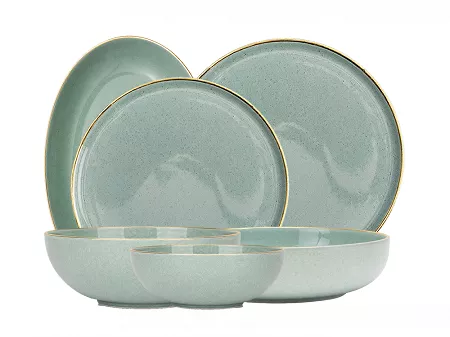 Serwis obiadowy na 12 osób (39 el.) Bogucice - Alumina Granite Mint Blue Gold Nordica 1129G