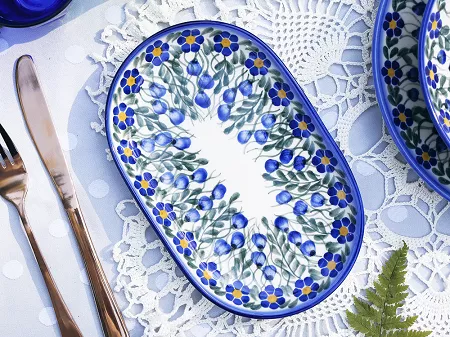 Półmisek owalny 24 cm Bolesławiec - Sadzawka Milicka