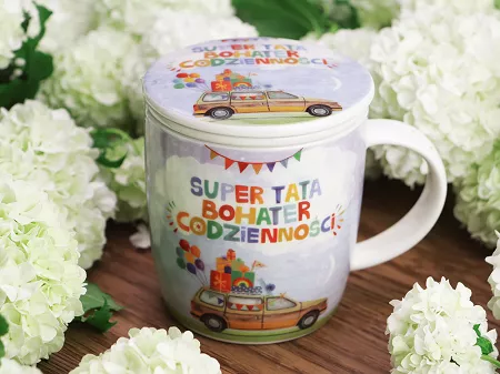 Kubek z zaparzaczem 0,4 L Duo - Super tata 15.SUT.KZ