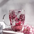 Szklanka termiczna z podwójną ścianką 0,3 L Ecarla - Hortensja Botanic Red 20.SZK192