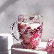 Szklanka termiczna z podwójną ścianką 0,3 L Ecarla - Hortensja Botanic Red 20.SZK192