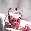 Szklanka termiczna z podwójną ścianką 0,3 L Ecarla - Hortensja Botanic Red 20.SZK192