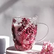 Szklanka termiczna z podwójną ścianką 0,3 L Ecarla - Hortensja Botanic Red 20.SZK192