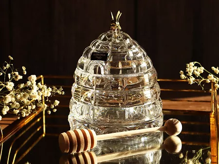 Pojemnik szklany na miód 15 cm Bohemia Prestige - Gold Bee 4SB.802022