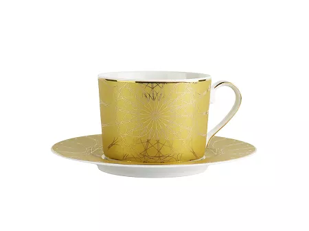 Filiżanka ze spodkiem 0,25 L / 15,7 cm Ćmielów - Jenny Solaris Gold