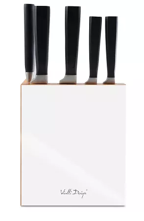 Komplet noży kuchennych (5 el.) w bloku Vialli Design - Fino Biały 1K.N.FINO.5233 Komplet noży kuchennych (5 el.) w bloku Vialli Design - Fino Biały 1K.N.FINO.5233