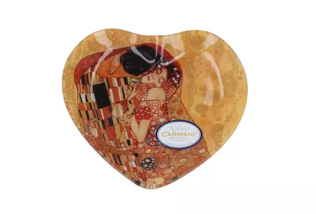 Talerz dekoracyjny w kształcie serca 19 cm Carmani - Gustav Klimt, Pocałunek 33.198-1404