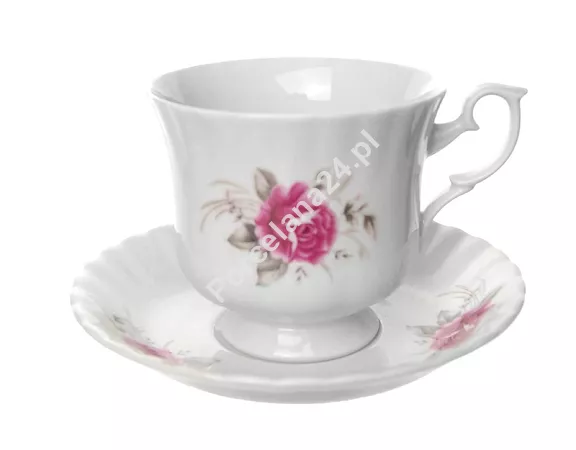 Filiżanka ze spodkiem 0,22 L / 14,5 cm (prosta - uniwersalna) Chodzież - Iwona B444 ROZALIA Filiżanka ze spodkiem 0,22 L / 14,5 cm (prosta - uniwersalna) Chodzież - Iwona B444 ROZALIA