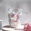 Szklanka termiczna z podwójną ścianką 0,3 L Ecarla - Hortensja Botanic Blue 20.SZK206