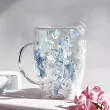 Szklanka termiczna z podwójną ścianką 0,3 L Ecarla - Hortensja Botanic Blue 20.SZK206