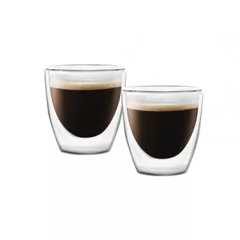 Zestaw 2 filiżanek termicznych do espresso z podwójną ścianką 80 ml Vialli Design - Amo 5837