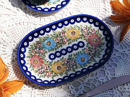 Półmisek owalny 24 cm Bolesławiec - Rajska Łąka