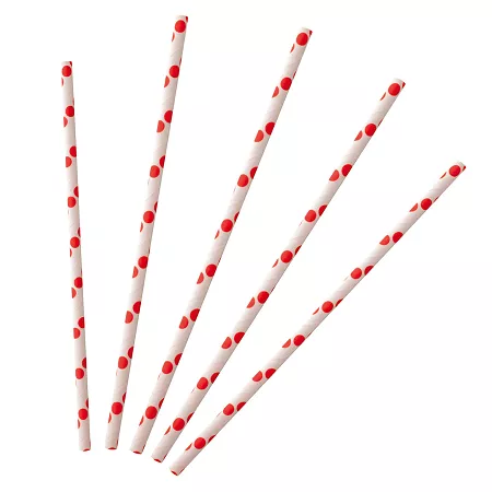 Słomka papierowa 19,7 cm - Opakowanie 100 szt. - Classic Czerwono-białe kropki EM.PA.SŁ-KC Słomka papierowa 19,7 cm - Opakowanie 100 szt. - Classic Czerwono-białe kropki EM.PA.SŁ-KC