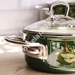Garnek niski z pokrywką 1,5 L Emalia Metalac - Golden times 1ME.GT.G16N